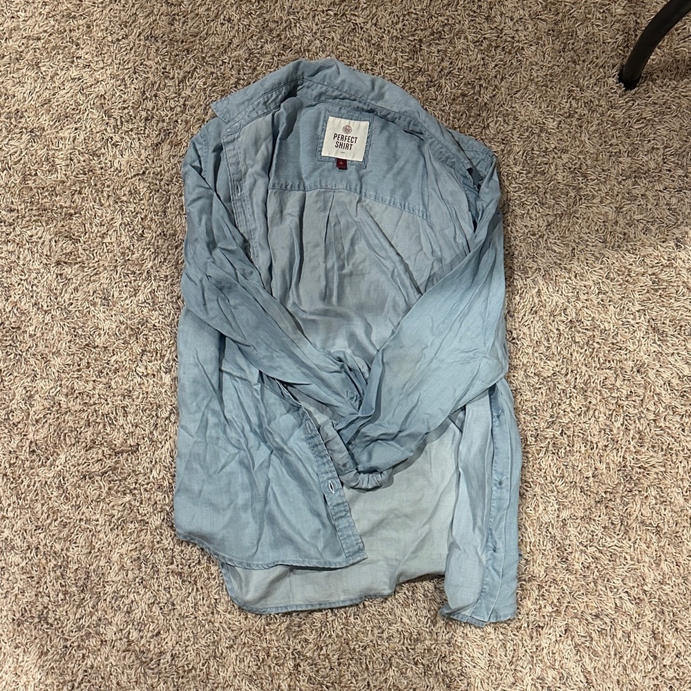 SO Women's Light Blue Button Down Shirt